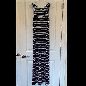 Old Navy Blue & White Stripe Maxi Dress